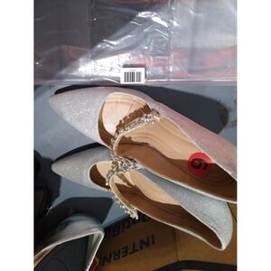 BCBG rhinestone silver pumps